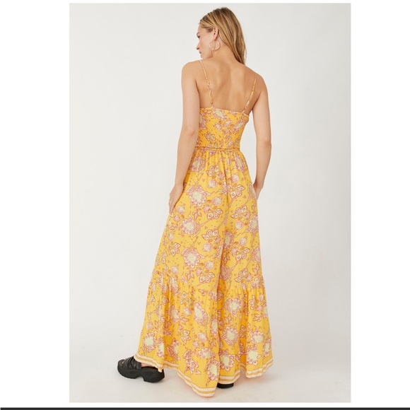 NWT Free People Little Of Your Love Jumpsuit in Marigold Combo - Picture 6 of 16